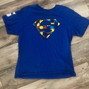 Delta Pro-Weight Superman Autism Puzzle Piece Logo Gatorade Adult Size L Tshirt